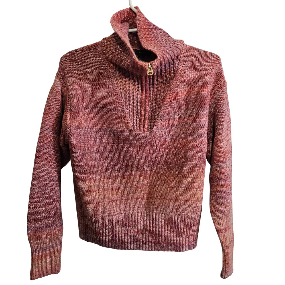 J.Crew Half Zip Mock Neck Sweater Knit Pullover Women's‎ Small Wool Winter NWOT